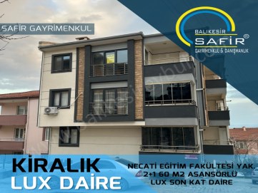 BALIKESİR KİRALIK DAİRE SAFİR DEN NECATİ EĞİTİM FAKÜLTESİ YAK.2+1 60 M2 ASANSÖRLÜ LUX SON KAT DAİRE