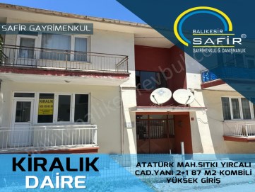 BALIKESİR KİRALIK DAİRE SAFİR DEN ATATÜRK MAH.SITKI YIRCALI CAD.YANI 2+1 87 M2 KOMBİLİ YÜKSEK GİRİŞ 
