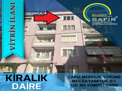 Balıkesir Kiralık Daire Safir Den Çarşı Merkeze Yürüme Mes Kayabeyde 3+1 120 M2 Kombili Karesi 2 Oruçgazi