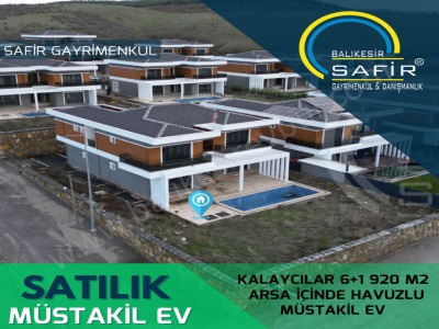 Balıkesir Satılık Müstakil Müstalik Villa Safir Den Kalaycılar 6+1 920 M2 Arsa İçinde Havuzlu Ev Karesi