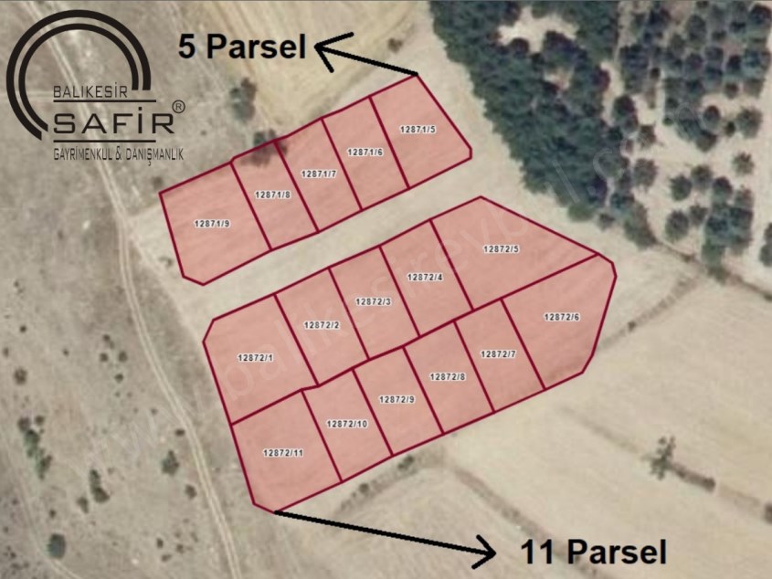BALIKESİR SATILIK ARSA SAFİR DEN GAZİOSMANPAŞA TOPLAMDA 16 ARSA 6.705 M2 ADA VE YARIM ADA 