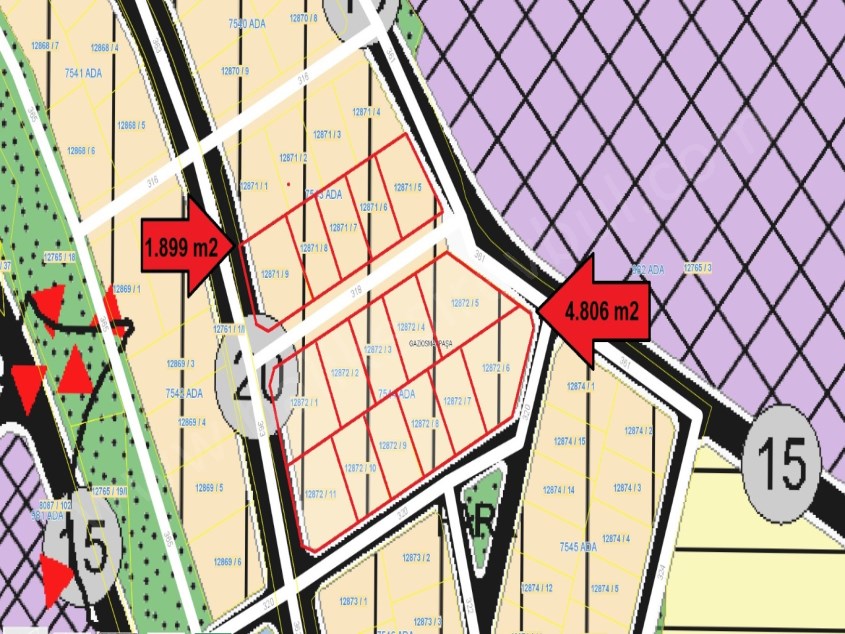 BALIKESİR SATILIK ARSA SAFİR DEN GAZİOSMANPAŞA TOPLAMDA 16 ARSA 6.705 M2 ADA VE YARIM ADA 