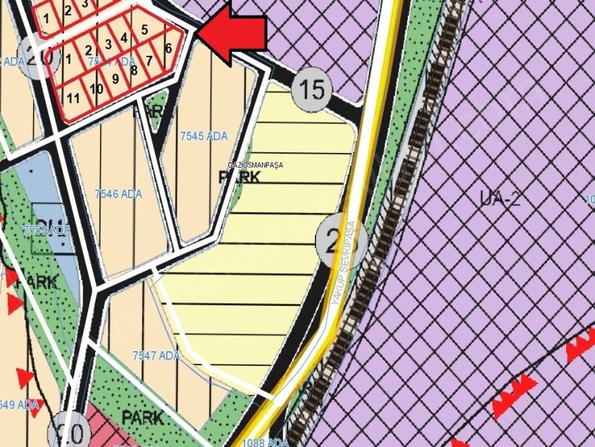 BALIKESİR SATILIK ARSA SAFİR DEN GAZİOSMANPAŞA TOPLAMDA 11 ARSA 4.806 M2 ADA 