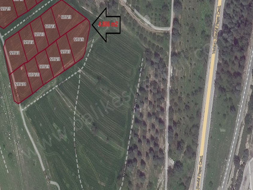 BALIKESİR SATILIK ARSA SAFİR DEN GAZİOSMANPAŞA TOPLAMDA 11 ARSA 4.806 M2 ADA 