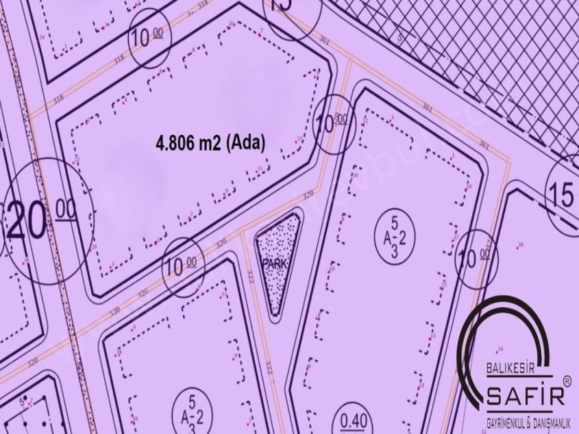 BALIKESİR SATILIK ARSA SAFİR DEN GAZİOSMANPAŞA TOPLAMDA 11 ARSA 4.806 M2 ADA 