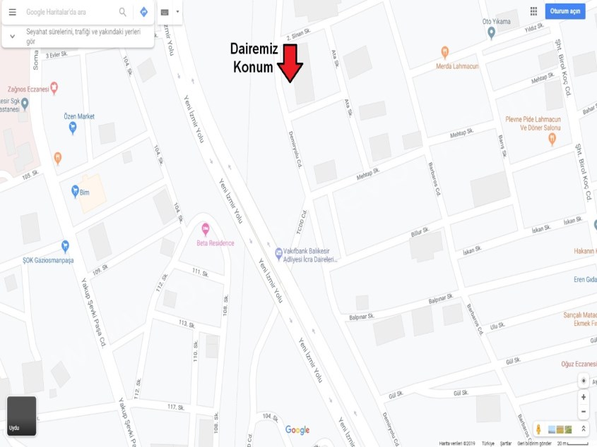 BALIKESİR KİRALIK DAİRE SAFİR DEN PLEVNE YENİ İZMİR YOLU YAKINI 2+1 78 M2 ASANSÖRLÜ LUX DAİRE