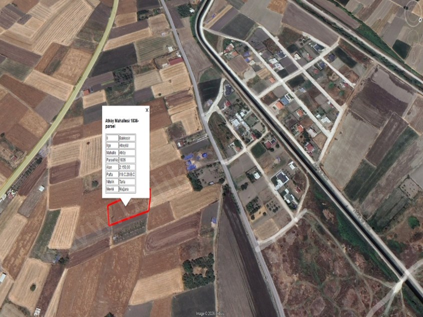 BALIKESİR SATILIK TARLA SAFİR DEN ATKÖYDE YOLA YAKIN 2.150 M2 MÜSTAKİL TAPULU YATIRIMLIK TARLA