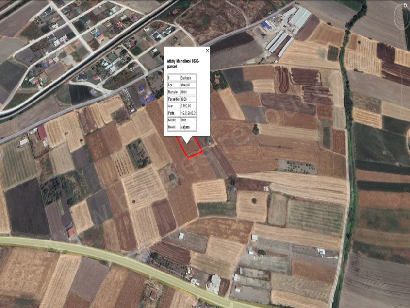 BALIKESİR SATILIK TARLA SAFİR DEN ATKÖYDE YOLA YAKIN 2.150 M2 MÜSTAKİL TAPULU YATIRIMLIK TARLA