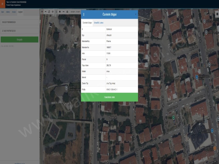 BALIKESİR SATILIK ARSA SAFİR DEN PLEVNE YENİ İZMİR YOLU İLE BİROL KOÇ CAD.ARASI 293 M2 3 KAT İMARLI 
