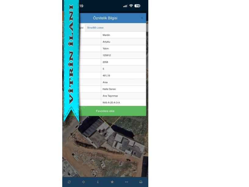 Arsa Bankası Merkezden Telekom arkasında SATILIK 461 M2 ARSA