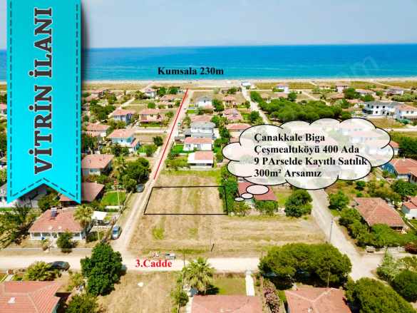 *3 Caddede 300M2 Batı Cepheli Süper Satılık Arsa Biga Gümüşçay Denizatı Emlak