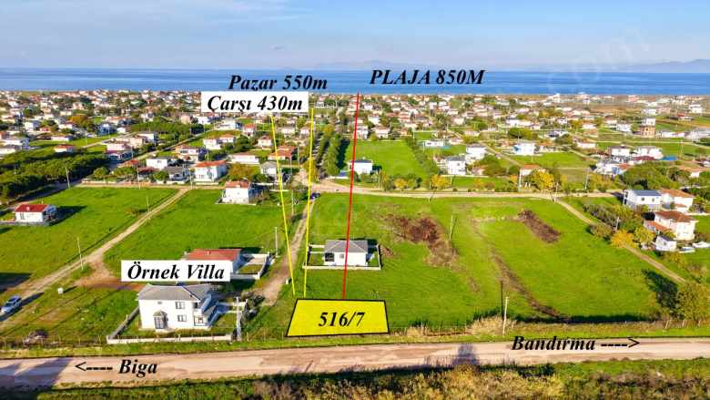 Denizatı Sitesinde Köşe Başı 307M2 Satılık Arsa Kelepir Mız Biga Gümüşçay