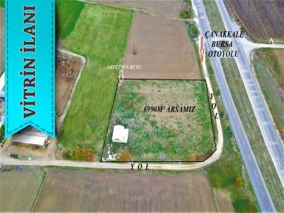 Sahibinden Çanakkale Bursa Otobanına Cephe Köşe Başı Ticari Arsa 7 000M2 Satılık Arazi Biga