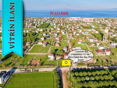 Site Girişinde Satılık Arsa Köşe Mız Biga Gümüşçay Denizatı Emlak