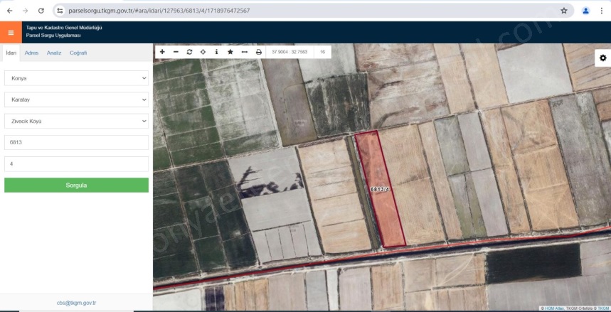 Zivecik Karatay Satılık Tarla |  47893M2 7.180.000Tl Resim-1