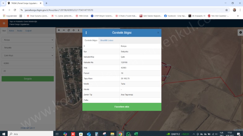 Çaltı Selçuklu Satılık Tarla |  9680M2 3.500.000Tl Resim-1
