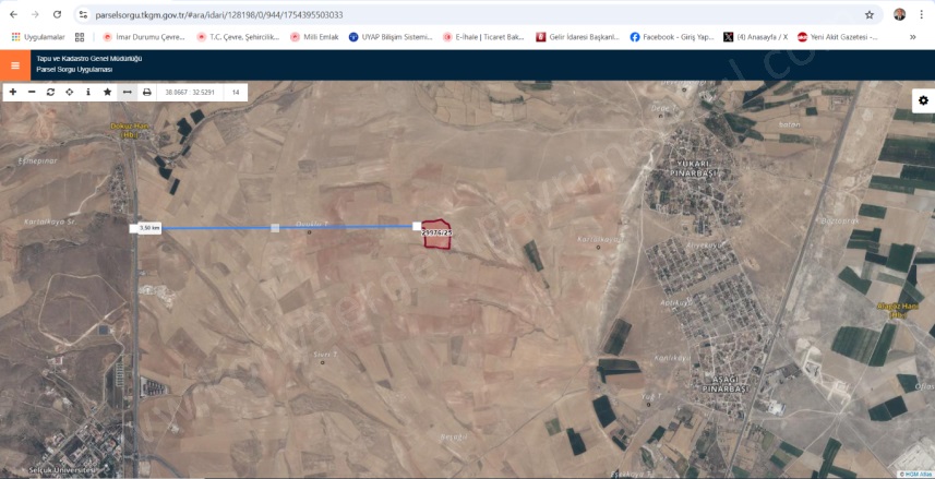 Yukarıpınarbaşı Selçuklu Satılık Tarla |  5000M2 2.950.000Tl Resim-5