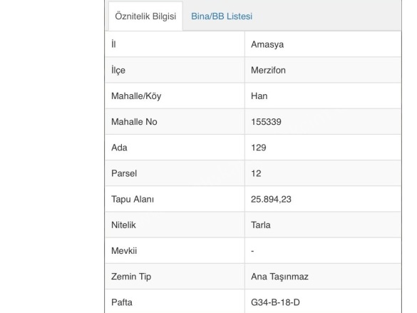 Han Köy  Merzifon Satılık Tarla |  25854M2 2.500.000Tl Resim-2