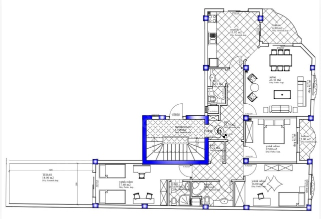 Merkez Dalaman Satılık Daire |  3+1 Oda | 152M2 5.250.000Tl | 1. Kat | Klima | 2 Banyo | 3 Yatak Odası Resim-1