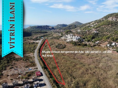 Muğla Ortaca Sarıgermede 14 300 M² Yatırıma Uygun Satılık Arazi
