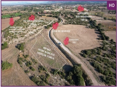 Çanakkale Bayramiç Çavuşköyde 886 M2 Müstakil Tapulu Hobi Bahçesi Satılık Bağ