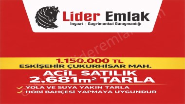 ACİL SATILIK ÇUKURHİSAR MAH. 2681m2 TARLA