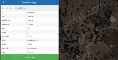 ÇANAKKALE İLİ AYVACIK İLÇESİ BUDAKLAR KÖYÜ SATILIK İMARLI ARSA