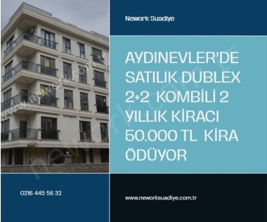 Aydınevler 2 yıllık binada satılık 2+2 dubleks