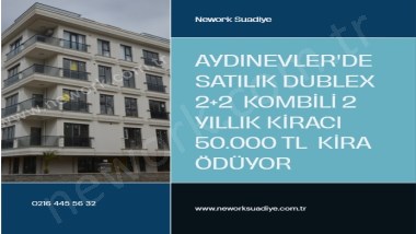 Aydınevler 2 yıllık binada satılık 2+2 dubleks