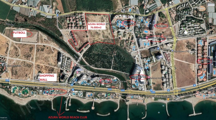 Azura World – Alanyada Satılık Lüks Daireler, Otel ve Eğlence Merkezi Vaziyet Planı