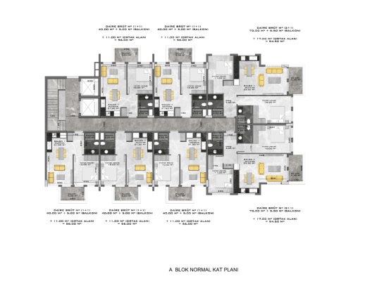 Квартиры в великолепном комплексе в Кестеле PANAROMA PRIME Поэтажный план