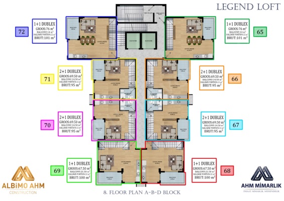 Legend Loft Avsallar: Modern and Comfor Apartments for Sale Gebäudeplan