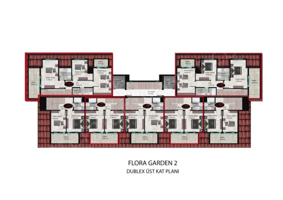 проект  FLARA GARDEN 2 в районе Оба  Kat Planı