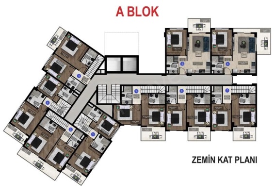 КВАРТИРЫ В ПРОДАЖЕ В VALENTİNO VİP OBA АЛАНЬЯ Kat Planı
