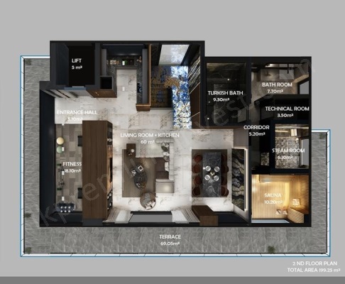 ВИЛЛЫ PRADA VILLAS В ПРОДАЖЕ – БЕКТАШ ТЕПЕ Поэтажный план