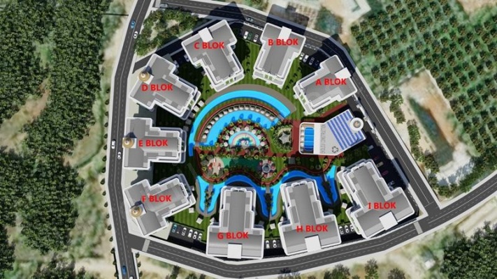 EKOLOJİ CİTY  OBA SATILIK DAİRELER Vaziyet Planı