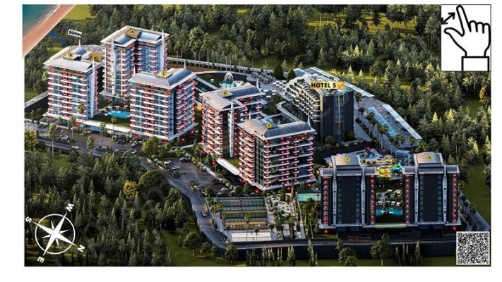  LUXUSVILLA 4+1 ZU VERKAUFEN – NUR 400M ZUM MEER IN KONAKLI, FÜR STAATSBÜRGERSCHAFT GEEIGNET! Lageplan