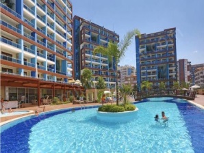 Cikcilli CRYSTAL PARK II Sitesinde 1+0 Havuz Manzaralı Daire   50m², Güney Cephe, 100.000€