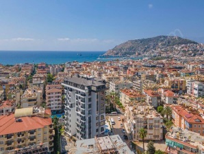 ZU VERKAUFEN: 1+1 LUXUSAPARTMENT IN SEDA TOWER ALANYA 550M ZUM STRAND VOLL MÖBLIERT
