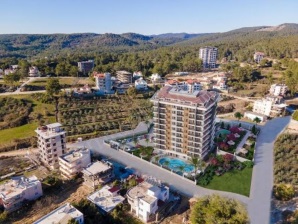  ALANYA AVSALLAR DA SATILIK DAİRE – SKYLAND RESIDENCE, 1+1, HAVUZ MANZARALI