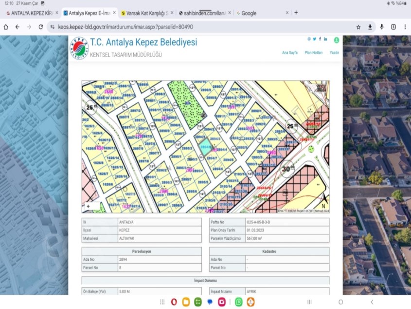 VARSAK ALTIAYK MAH. KAT KARŞILIĞI ARSA ORAN %40 GEREKLİ BİLGİ İÇİN BİZİMLE İLETİŞİME GEÇİNİZ