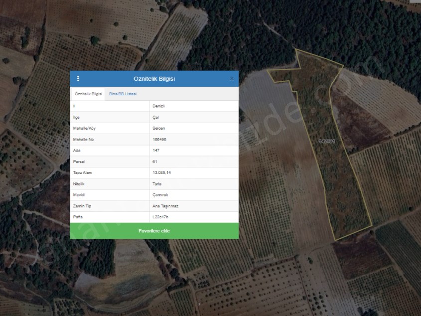 MONTEden ÇAL Selcen de 13.085 m2 SATILIK TARLA (anahtarinizbizde.com denizli satılık arsa)