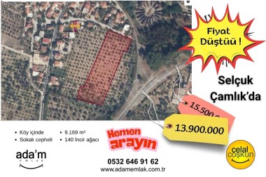 Selçuk  Çamlıkda, İmar sınırında satılık 9169 m² arazi…