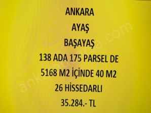 ANKARA AYAŞ BAŞAYAŞ DA 40 M2 HİSSELİ TAPULU TARLA