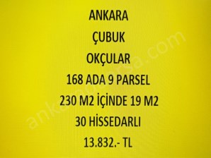 ANKARA ÇUBUK OKÇULAR DA 19 M2 HİSSELİ TAPULU BAHÇE