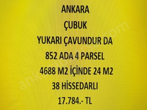 ANKARA ÇUBUK YUKARI ÇAVUNDUR DA 24 M2 HİSSELİ TAPULU TARLA