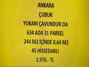 ANKARA ÇUBUK YUKARI ÇAVUNDUR DA 0,64 M2 HİSSELİ TAPULU TARLA
