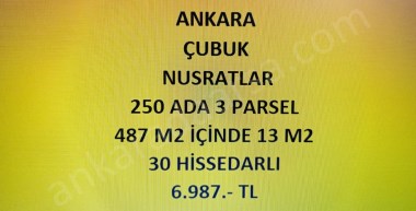 ANKARA ÇUBUK NUSRATLAR DA 13 M2 HİSSELİ TAPULU BAHÇE