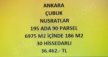 ANKARA ÇUBUK NUSRATLAR DA 186 M2 HİSSELİ TAPULU TARLA