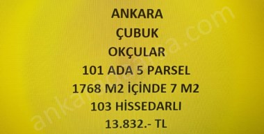 ANKARA ÇUBUK OKÇULAR DA 7 M2 HİSSELİ TAPULU TARLA